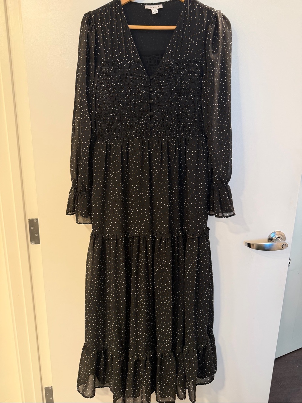 Topshop Black Polka Dot Maxi Dress